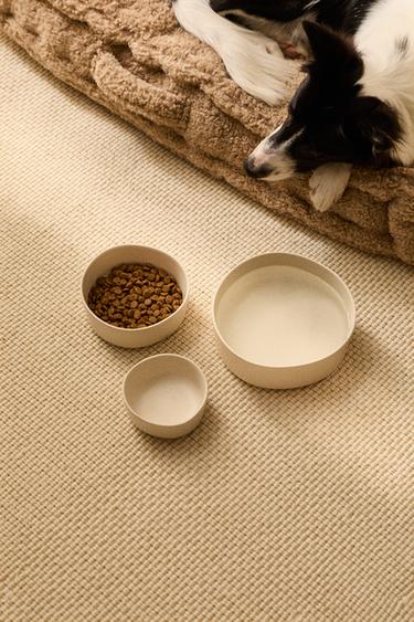 STONEWARE PET FOOD BOWL - Light beige by Zara