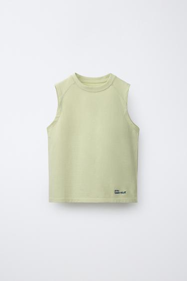 PLAIN SLEEVELESS TOP - Lime by Zara