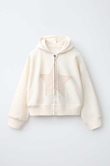STAR PATCH HOODIE - Sand by Zara