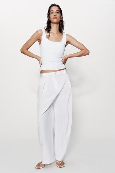 WIDE STRAP POLYAMIDE T-SHIRT - White by Zara