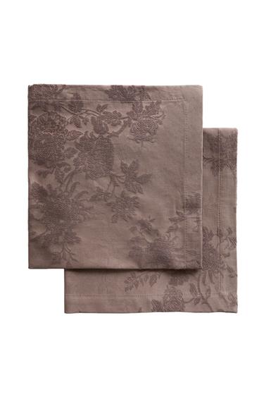 PACK OF COTTON JACQUARD NAPKINS (PACK OF 2) - Burgundy by Zara