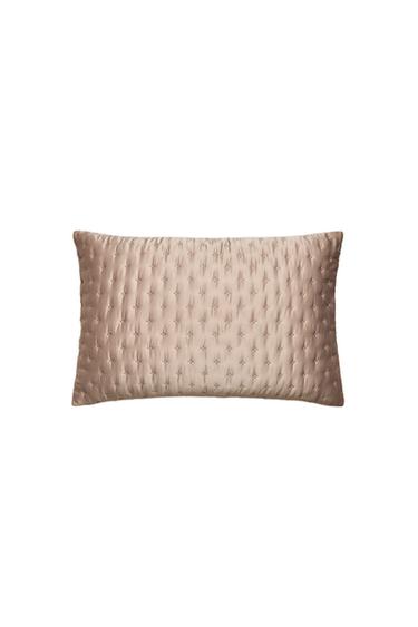 PLAIN QUILTED CUSHION COVER WITH KNOTS - Pink by Zara