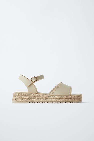 PLATFORM SANDALS - Ecru White by Zara