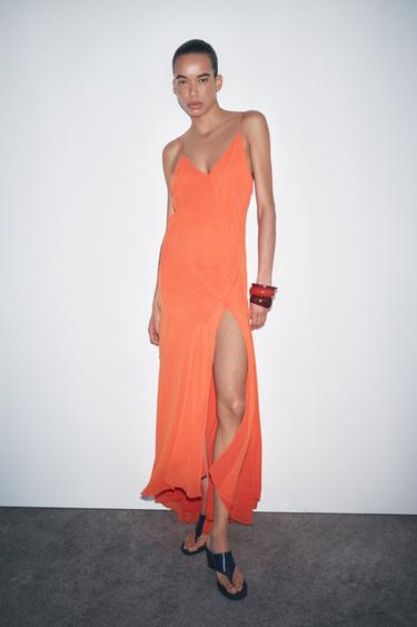 STRAPPY GEORGETTE DRESS - Orange by Zara - Image 0
