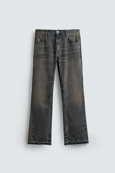 FLARE FIT JEANS - Blue / Green by Zara