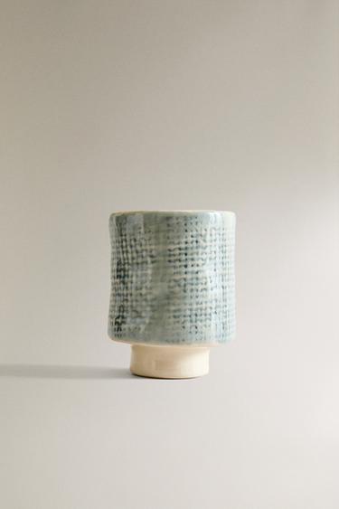 CHECK CERAMIC TUMBLER - Blue by Zara - Image 0