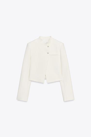 CROP BLAZER - Oyster-white by Zara