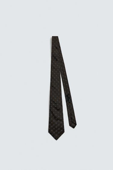 100% SILK JACQUARD TIE - Navy blue by Zara