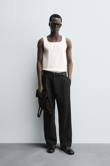 LABEL TANK T-SHIRT - Light beige by Zara - Image 0
