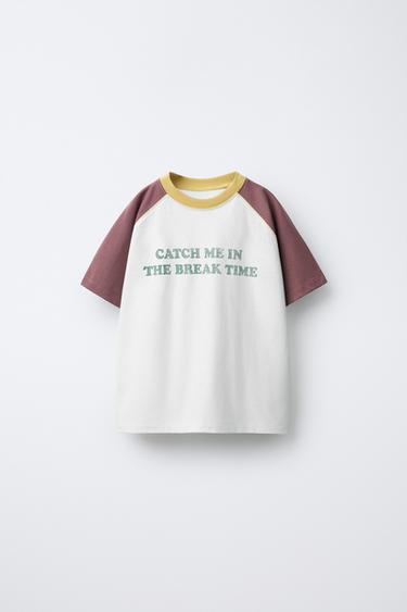 CONTRAST RAGLAN SLEEVE T-SHIRT - Ice by Zara - Image 0