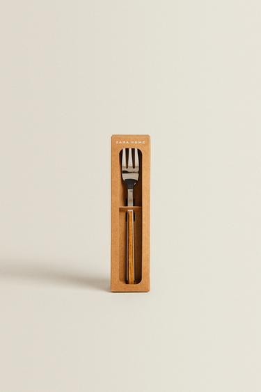 PACK OF DESSERT FORKS WITH WOOD-EFFECT HANDLES (PACK OF 4) - Brown by Zara - Image 0