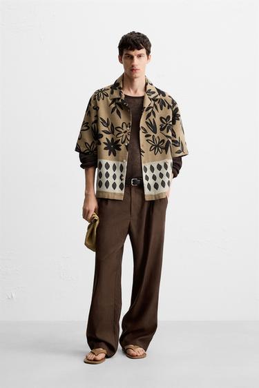 CONTRAST PRINT SHIRT - Brown by Zara