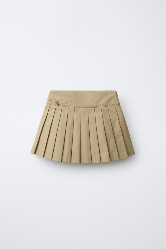 PLAIN PLEATED SKORT - Light camel by Zara - Image 0