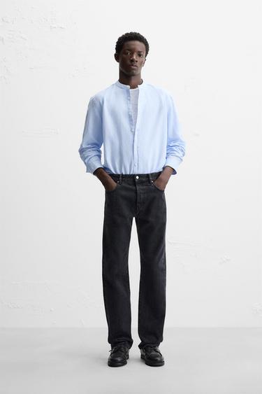 COTTON - LINEN SHIRT - Sky blue by Zara