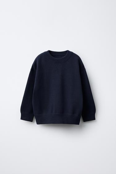 PLAIN KNIT SWEATER - Blue by Zara
