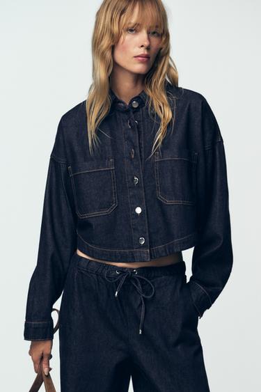 Z1975 SHORT DENIM SHIRT - Blue by Zara