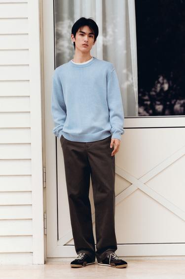 STRAIGHT-LEG CHINO TROUSERS - Brown by Zara