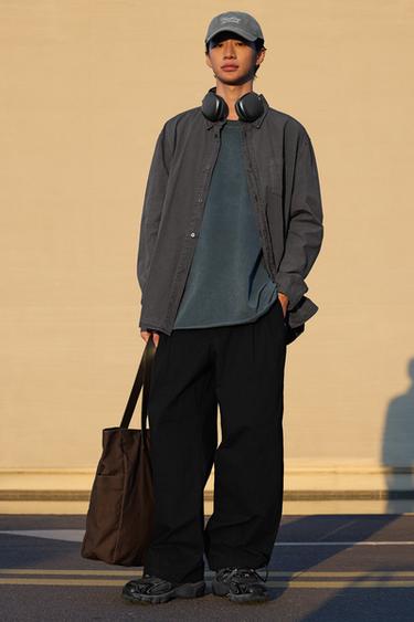 WASHED COTTON SHIRT - Grey by Zara