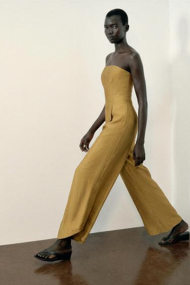 ASYMMETRIC HEM JUMPSUIT - camel by Zara