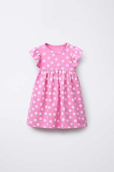 TEXTURED PRINT DRESS - Pink by Zara - Image 0