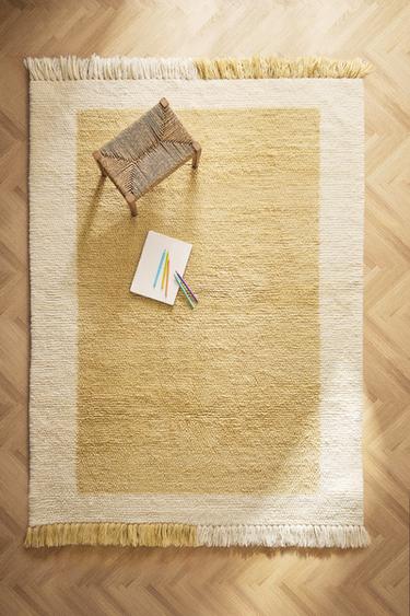 WOOL RUG - Light beige by Zara