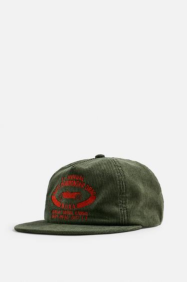 CORDUROY DRAG RACING PATCH CAP © - Green by Zara