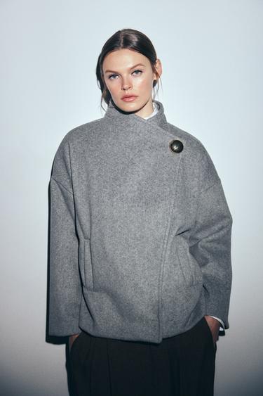 SOFT BUTTON COAT - Light grey by Zara
