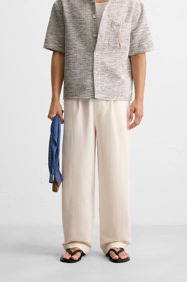 REGULAR FIT JOGGER WAIST TROUSERS - Ecru by Zara