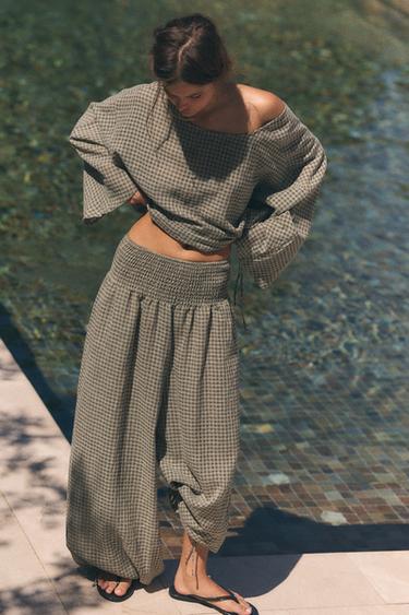 CHECK CAPE SHIRT - Mid-grey by Zara