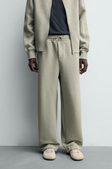 RELAXED FIT INTERLOCK JOGGER TROUSERS - Mint by Zara