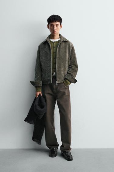 QUILTED CORDUROY JACKET - Moss green by Zara