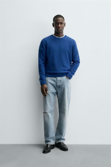 REGULAR FIT WOOL BLEND JUMPER - Bluish by Zara