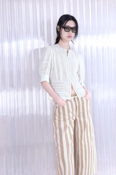 ZW COLLECTION ROMANTIC LACE BLOUSE - Ecru by Zara