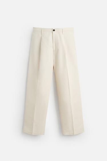 PLEATED SUIT TROUSERS - Sand by Zara