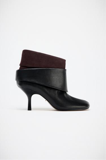 LIMITED EDITION LEATHER HIGH-HEEL ANKLE BOOTS - Black by Zara