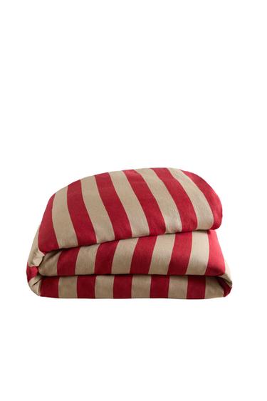STRIPED LINEN BEDSPREAD | KATHARINE POLE - Red by Zara