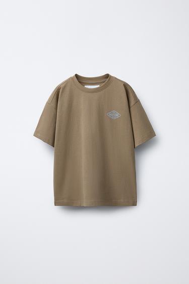 LOGO PRINT T-SHIRT - Brown by Zara