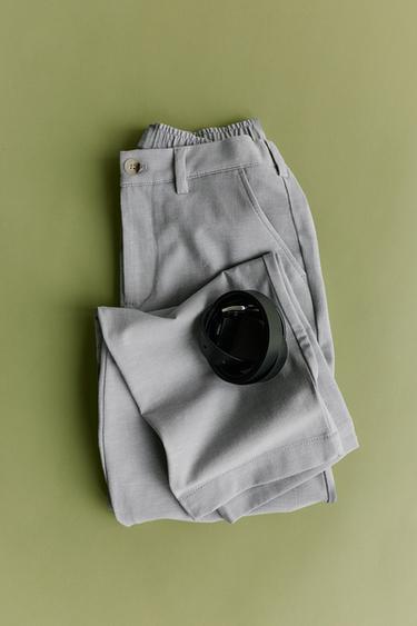 RELAXED FIT COMFORT TROUSERS - Pearl grey by Zara