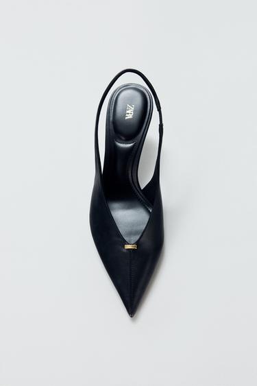 HEELED SLINGBACK SHOES - Black by Zara