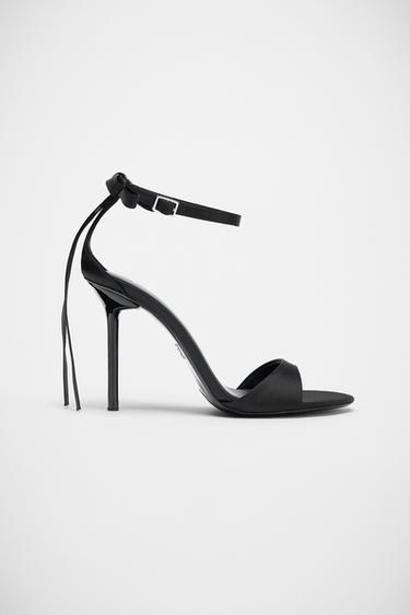 BOW ANKLE STRAP SANDALS - Black by Zara