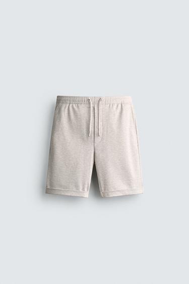 COMFORT REGULAR FIT BERMUDA SHORTS - Ecru / Marl by Zara