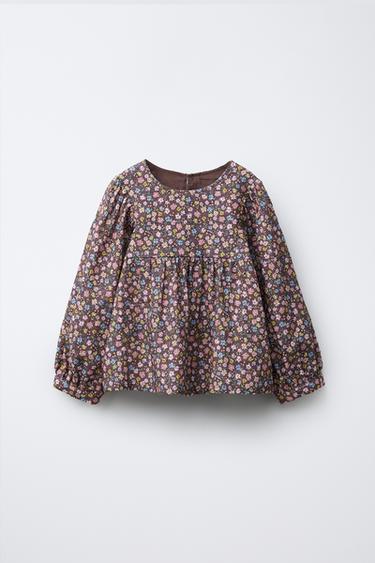 FLORAL PRINT BLOUSE - Brown by Zara