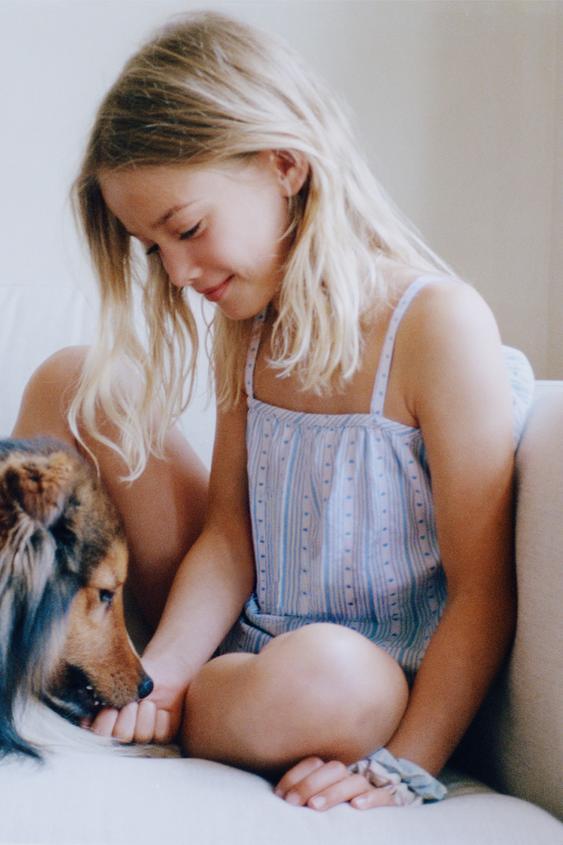 6-14 YEARS / STRIPE AND HEART PRINT PYJAMAS - Light blue by Zara - Image 0