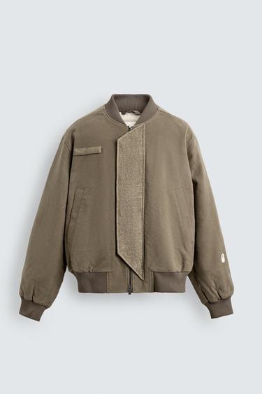 TEXTURED BOMBER JACKET X SR_A - Taupe grey by Zara