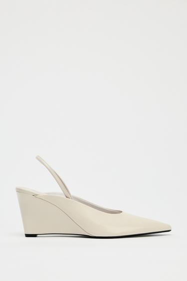 WEDGE SLINGBACK SHOES - White by Zara