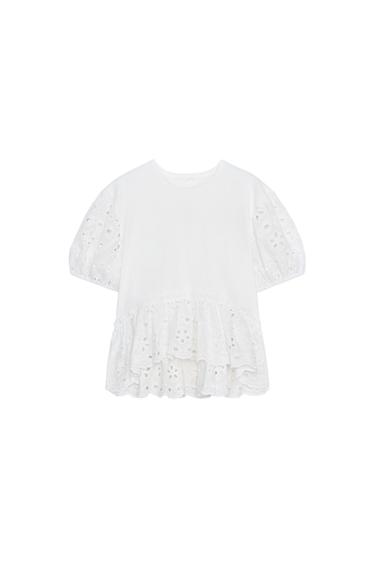 EMBROIDERED SHORT SLEEVE T-SHIRT - White by Zara