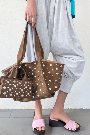 CROPPED SAROUEL TROUSERS - Grey marl by Zara