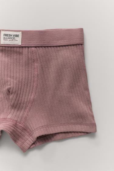 2-14 YEARS/ 3-PACK OF RIBBED BOXERS WITH LABEL - 692 by Zara