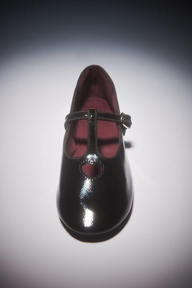 T-BAR BALLERINAS WITH HEART DETAIL - Black by Zara