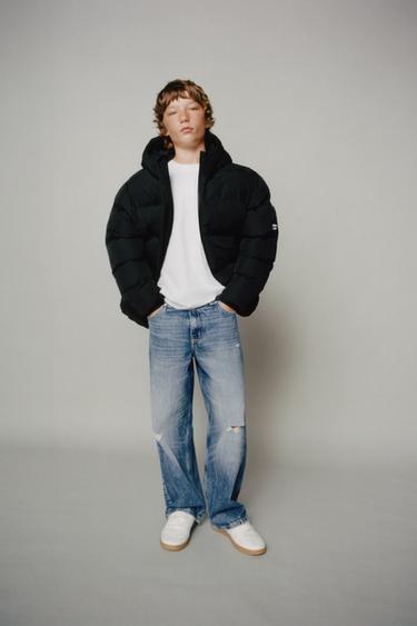 WATER-REPELLENT QUILTED COAT WITH LABEL - Black by Zara